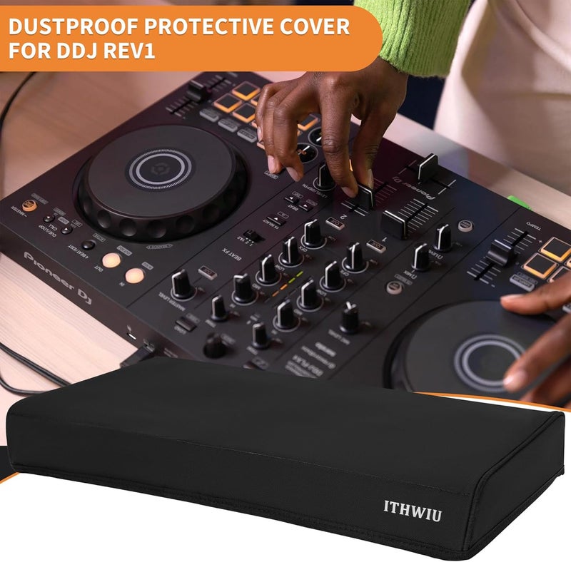 ITHWIU Mixer Protective Cover for DDJ REV1 Dustproof & Waterproof Cover 20.7" L X 10" W X 2.3" H, Black - Image 2